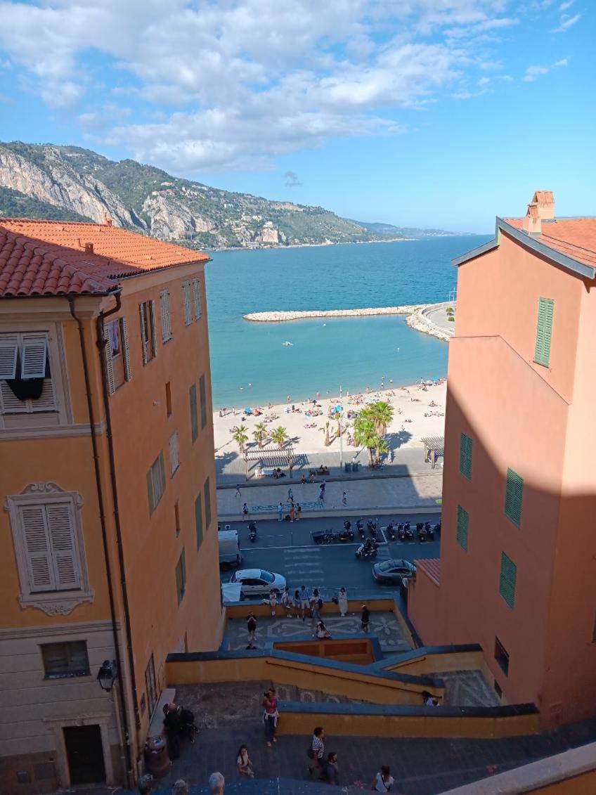 Duplex Vue Mer 50M De La Plage Des Sablettes Mentone Esterno foto